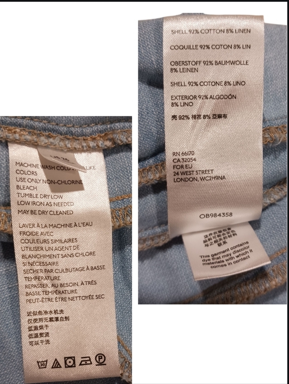 Pilcro Flare Cut Linen Blend Denim Jeans Pants - Picture 10 of 13